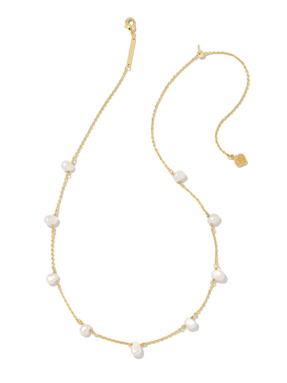 Kendra Scott Gold Chain Necklace with White Pearls